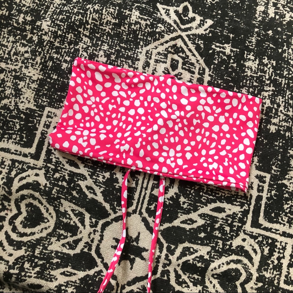 pink strapless bikini top